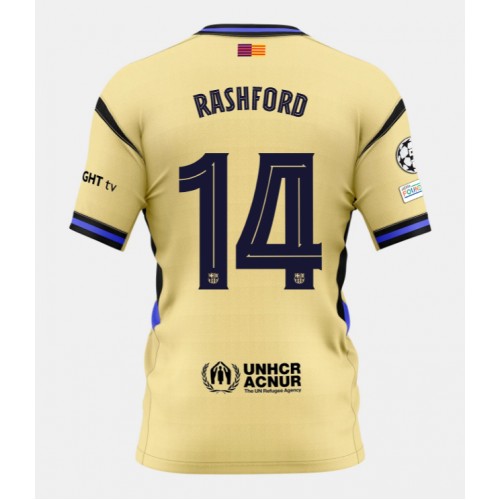 Lacne Muži Futbalové dres Barcelona Marcus Rashford #14 2025-26 Krátky Rukáv - Preč